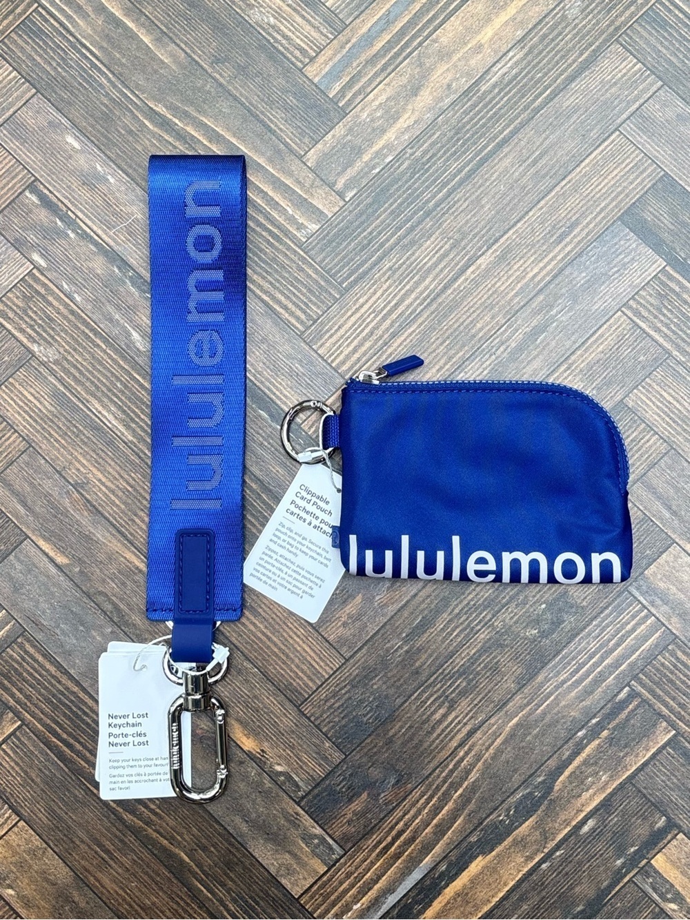 NWT Lululemon Never Lost Keychain & Clippable Card Pouch Bundle In Riverside